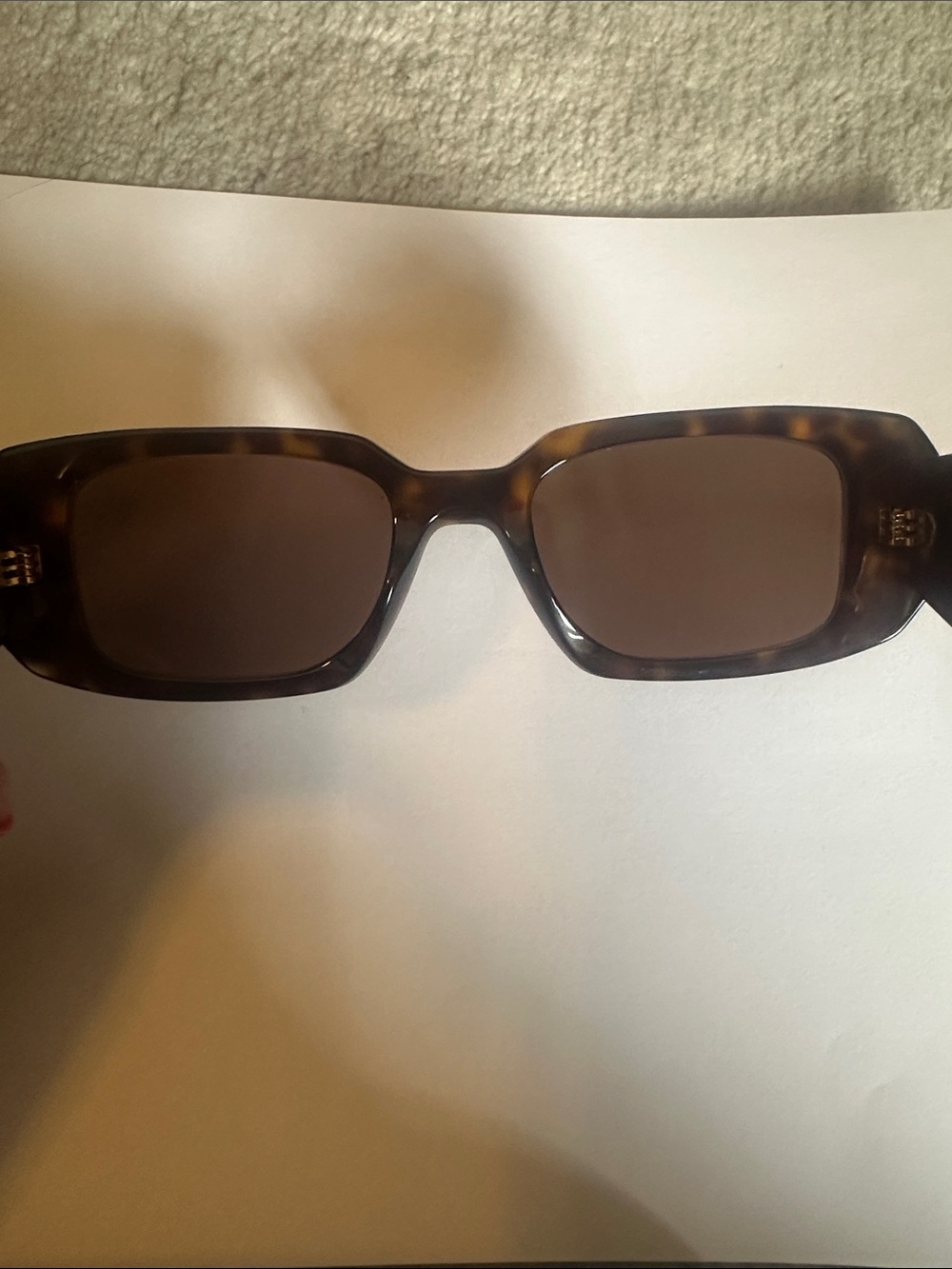 Prada Dark Brown Rectangular Sunglasses with Accessories - Picture 4 of 6